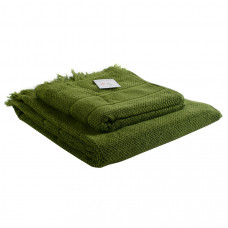 Полотенце банное с бахромой оливково-зеленого цвета essential, 70х140 см